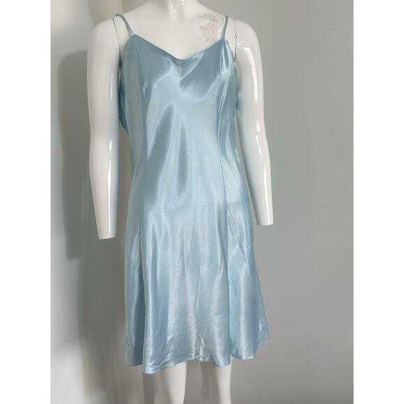 Secret Treasures Other - Y2K Secret Treasures Women’s Satin Slip Dress Nightgown Blue L Spaghetti Straps